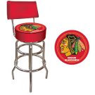 Black Hawks - NHL Padded Bar Stool with Back