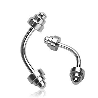 4mm Dumbbell Barbell Eyebrow Curve Bar Ring 16 gauge (CS06)
