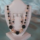 Crystal Pearl Necklace and earings