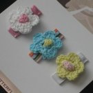 Boutique Crocheted Flower Snap Hair Clips - Buy 4 Items Get 1 FREE