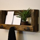 Rustic Entryway Organizer Keys Phone Mail Holder Coat Rack Entry Shelf