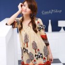 Bohemian Print Cotton Short Sleeve Top