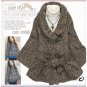 Japan Brown Tweed Strap Cape Style Coat