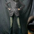 Korean Gray Military Style Strap Coat