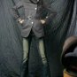 Korean Gray Military Style Strap Coat