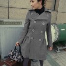 HOT ITEM~  Korean Gray Double Breast Dress Coat