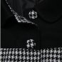 Korean Black Lattice Wool-Blend Dress Coat
