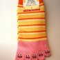 NEW~ Japanese Red Stripe Bunny Five-Finger Socks
