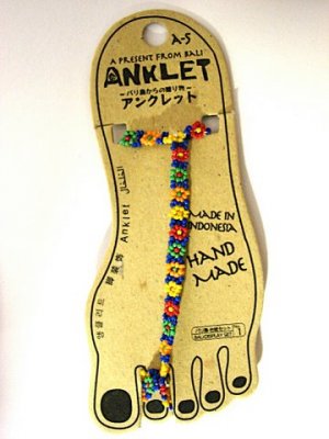 NEW~ Beaded Anklet Blue Flower Fantasy