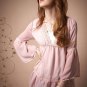 Fashion lace chiffon blouse tops pink - S/M
