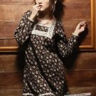 Fashion lace flower dress tops coffee