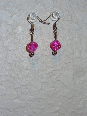 Earring - Pink Dice