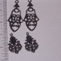 4 Fancy Silver over Brass Ornate Drops for Earrings or Pendants