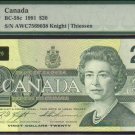 1991 $20 AWC knight /thissen  BANK OF CANADA PMG66 gem
