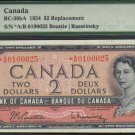 1954 $2 "replacement" *A/B BANK OF CANADA PMG65  gem