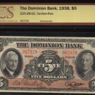 1938 $5 THE DOMINION BANK  BCS VF 25