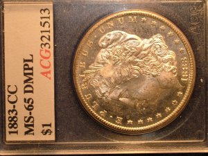 1883-CC DMPL  CARSON CITY  MS65   agc  CERTIFIED