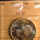 1953 CANADA 50 CENTS  ld sf  MS-63  ICCS CERTIFIED COIN
