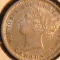 1870 wide "o" CANADA  ten  cents    AU  50 beautiful  COIN