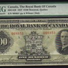 1927 $100 THE ROYAL BANK OF CANADA   PMG VF 25
