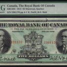 1913 $5  THE ROYAL BANK OF CANADA   PMG VF 25