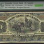 1907 $10  the UNION  BANK OF CANADA   PMG 10 rare QUEBEC issue