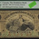 1876 $4  the DOMINION BANK ,toronto, ontario   PMG 6