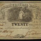 AGRICULTURAL BANK   1837   FOUR  piasters CANADA BANKNOTE