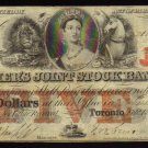 1849 $5 FARMERS JOINT STOCK BANK    canada chartered banknotes CANADA CHARTERED BANKNOTE