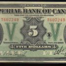 Canadian Currency Imperial Bank of Canada $5  1923