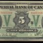 Canadian Currency Imperial Bank of Canada $5  1923
