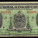1943 Royal Bank of Canada $5 Very Fine  CANADA
