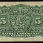 1935  banque canadienne national $5  vf