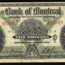1938 $5  BANK OF MONTREAL  five dollars