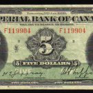 1939 $5 IMPERIAL BANK OF CANADA  scarcer than $10