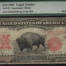 USA $10 1901 BISON & EXPLORERS much scarcer  MULE PMG vg8  FR122