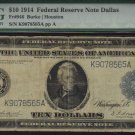 "USA $1914 $10   federal reserve note PMG vg10  "