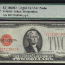 $2 1928 D United States Note RED SEAL  PMG 45