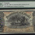 1898  $1DOMINION OF CANADA   PMG 15 ones outward F/VF