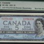 ERROR wet ink transfer 1954 $5 BANK OF CANADA PMG 40 scarce