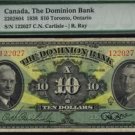 1938 THE DOMINION BANK  $10 PMG VF25 very very NICE