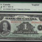 1935  $1   BANK OF CANADA   BC-1    PMG 58 au B series