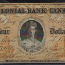 1859 $4 colonial bank of CANADA  queen victoria "chalon  portrait"