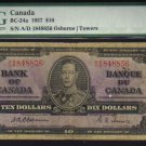 1937 $10  bank of canada  PMG 12  osborne/towers