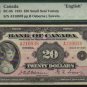 1935 $20  BANK OF CANADA PMG 35 princess note
