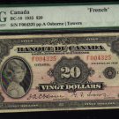 FRENCH 1935 $20  BANK OF CANADA PMG 35 princess note