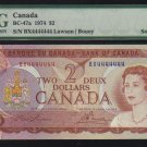 4444444 BANK OF CANADA PMG 66 $2 1974 RADAR & SOLID
