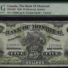 $5 1895 BANK OF MONTREAL canada banknote PMG 15 scarce!