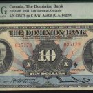 $10 1931 THE DOMINION BANK canada banknote PMG 25