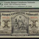 $10 BANQUE CANADIENNE NATIONALE banknote PMG 30 scarce